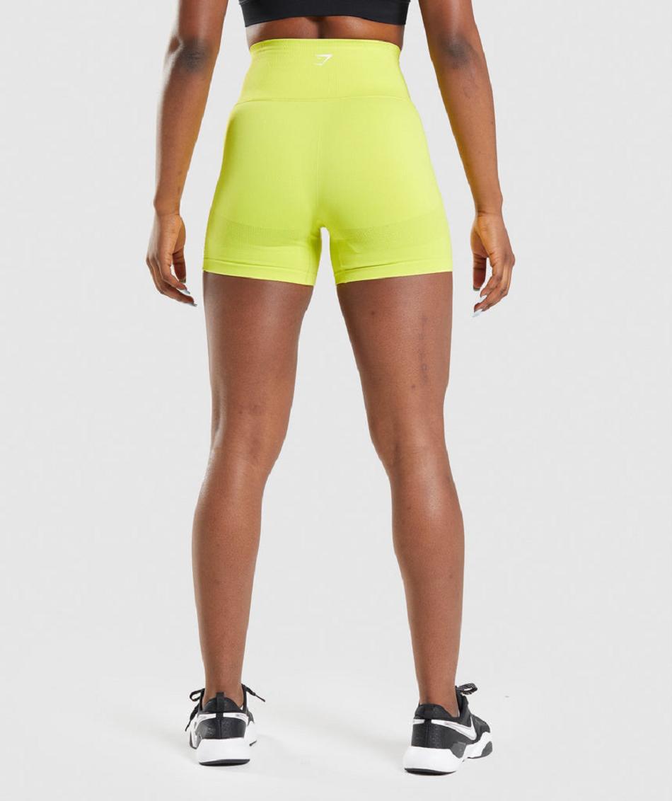 Szorty Damskie Gymshark Energy Seamless Żółte | PL 2456QMA